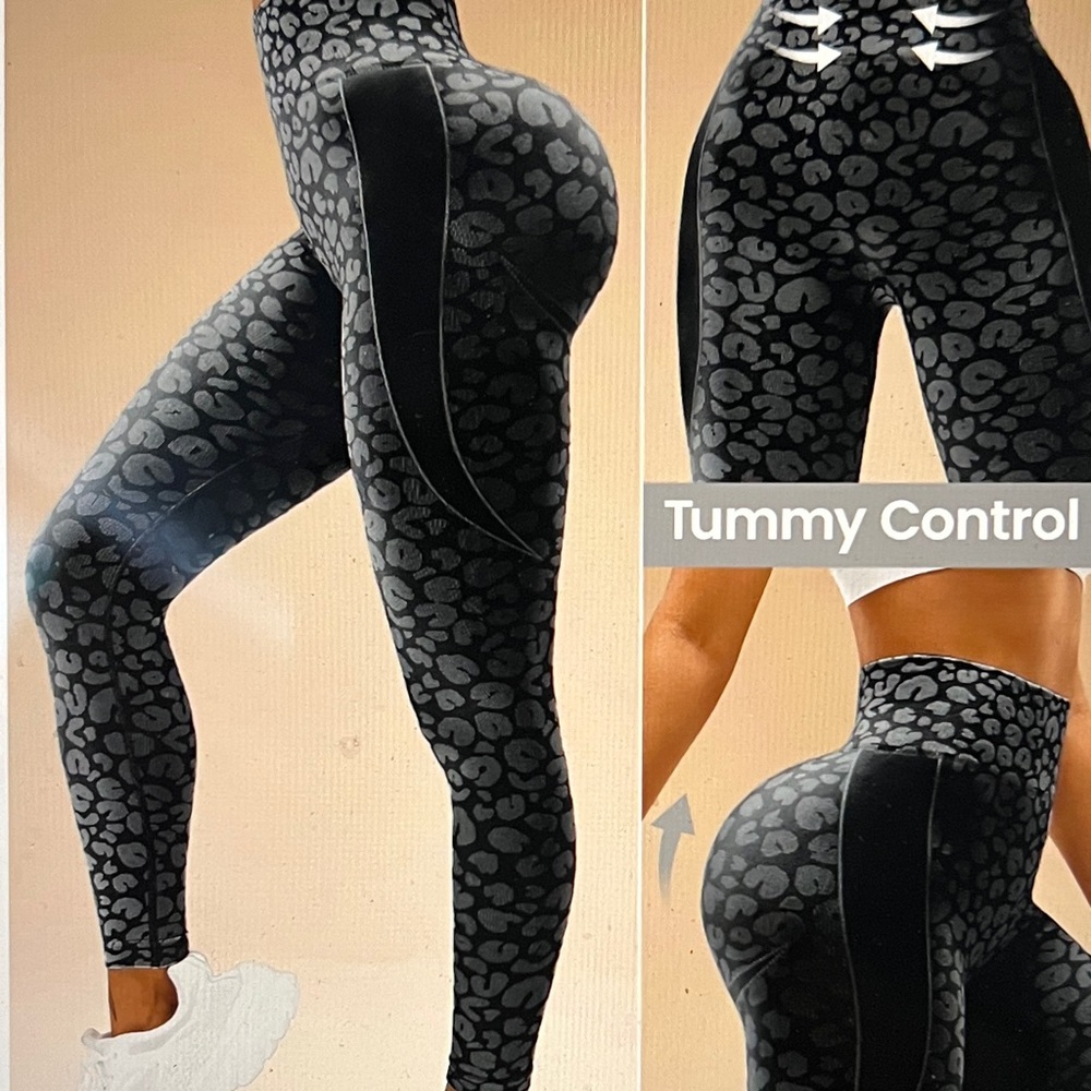 Super cute Scrunch Butt-Tummy Control Leopard Print Women’s Leggings! 😎🌴